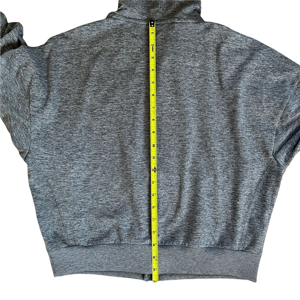 Gap Fit Gray Full Zip Cropped Lightweight Hoodie Drawstring Hood Pockets… - Picture 8 of 9